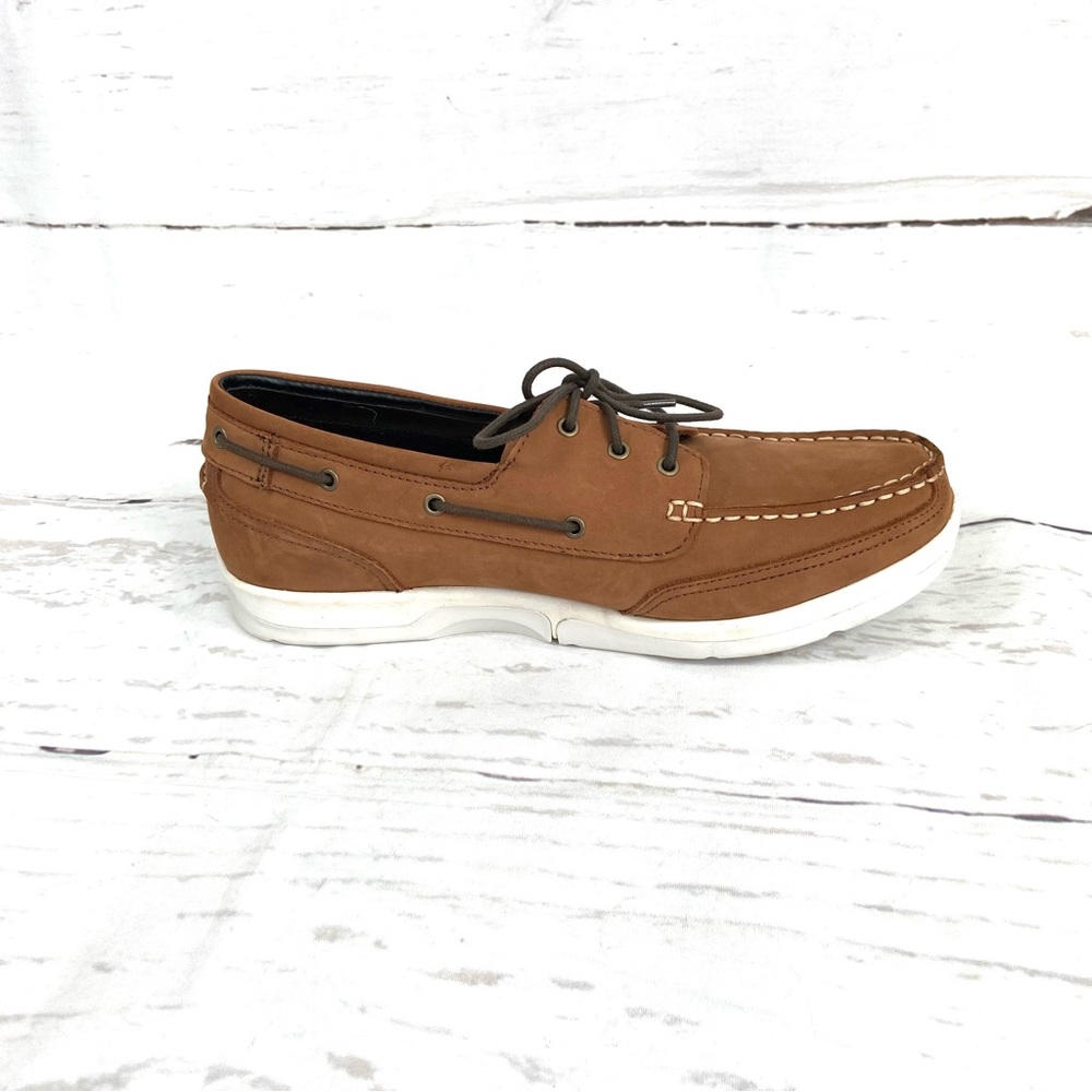 Apex Boat Shoes Men’s 11.5 M Brown Leather Slip On - Picture 2 of 12